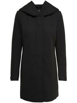 Abrigo 3/4 con capucha Only Black