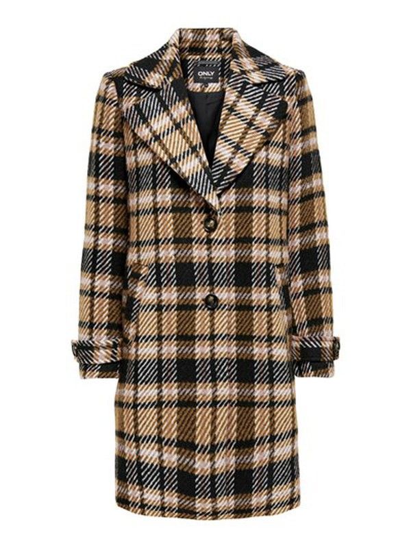 Abrigo 3/4 cuadros grandes Only Black