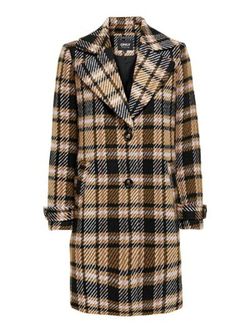 Abrigo 3/4 cuadros grandes Only Black