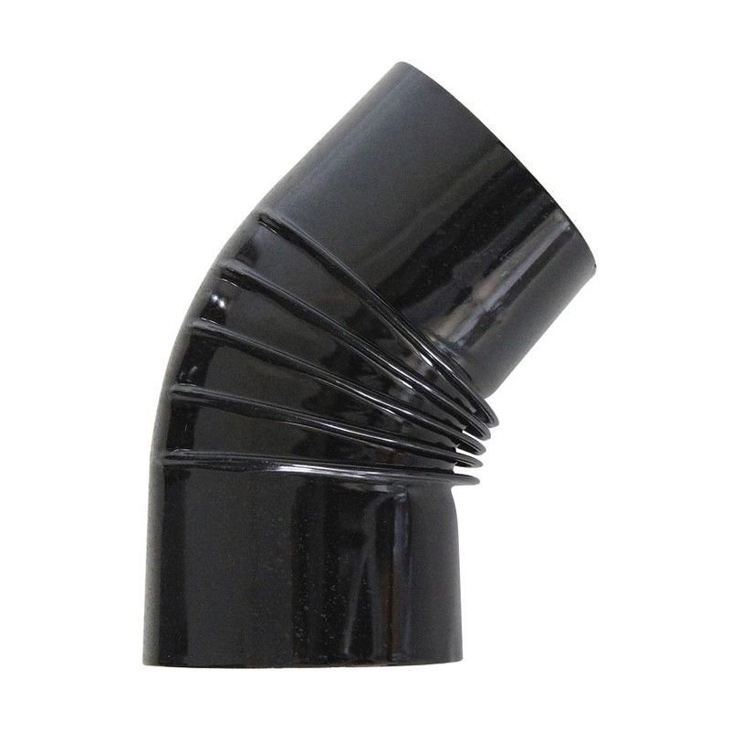 Accesorios extracción humos estufa serie chapa negro brillante Codo 45º Vitrificado Negro Ø120