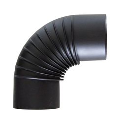 Accesorios extracción humos estufa serie chapa negro mate Codo 90º Pintado Negro T600.  Ø 120Mm.
