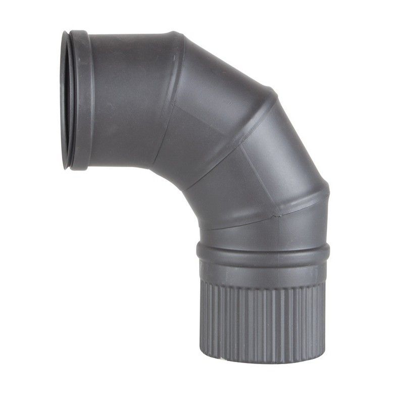 Accesorios extracción humos estufas PELLET serie inox grafito Codo 90 º Pellet  Inox Pint Graf Ø 80 Mm