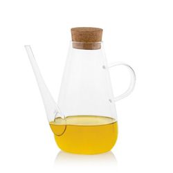 Aceitera con tapón de vidrio y corcho 750ml, 20x13x15cm