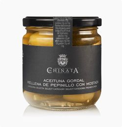 Aceitunas gordal rellena pepinillo 340 grs la chinata