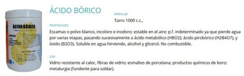 Acido Borico Bote 1 Kg