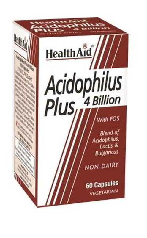 Acidophilus Plus 4 Billion 60 Cápsulas Health Aid