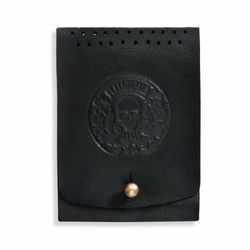 ACS18 Cartera PLATA DE PALO SKULL de cuero