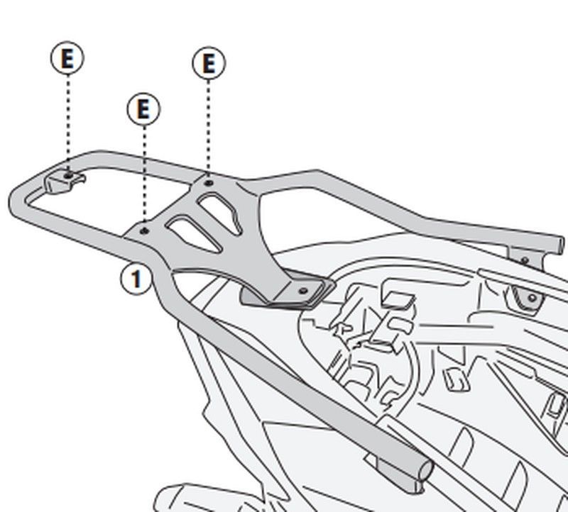 Adaptador baul APRILIA  SR GT 125-200 (22 > 23) para maleta MONOLOCK«