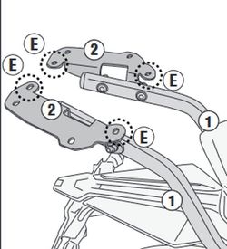 Adaptador baul  CFMOTO 650 NK 21 > 22  para maleta MONOKEY« o MONOLOCK«