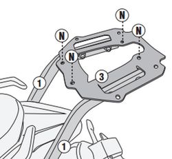 Adaptador baul SEIEMMEZZO STR / CCR 650  22> para maleta MONOKEY« o MONOLOCK«
