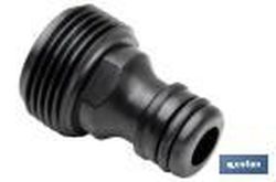 Adaptador de polipropileno de rosca macho 3/4 pulgadas | Apto para manguera | Ideal para jardinería | Medidas 13.5 x 8.5 x 4 cm. Referencia 90014010.