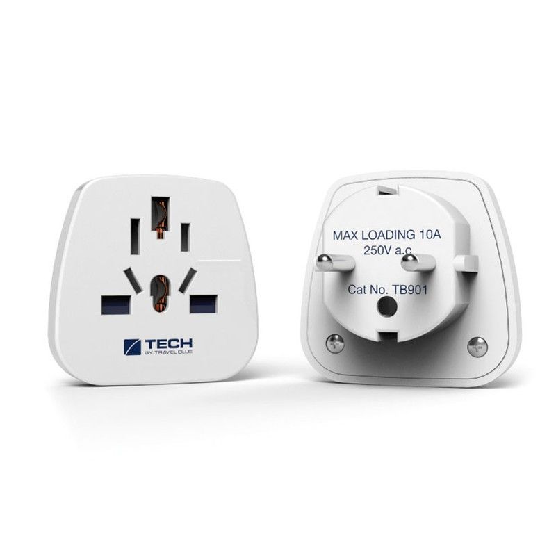 Adaptador de viaje TECH. Adaptador De Viaje Para Viajar A Europa
