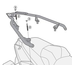 Adaptador maleta kymco ak 550 17> givi