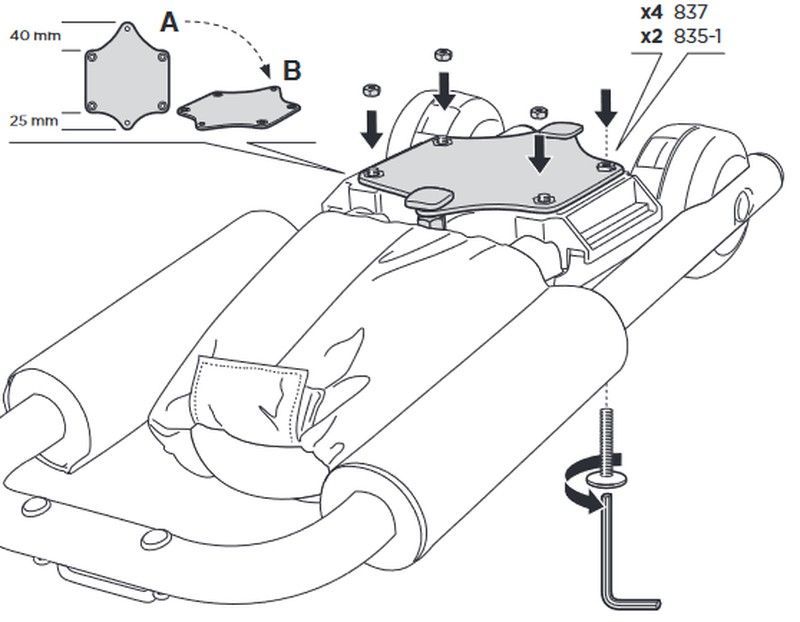 adaptador para guía en t 881 Para 835/837