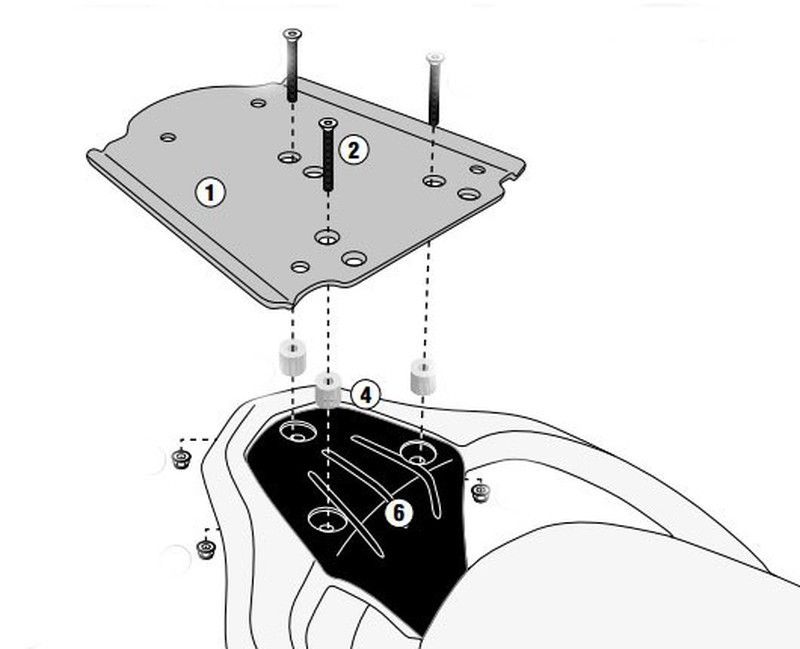 Adaptador para maleta givi piaggio liberty 50 y 125 2016>