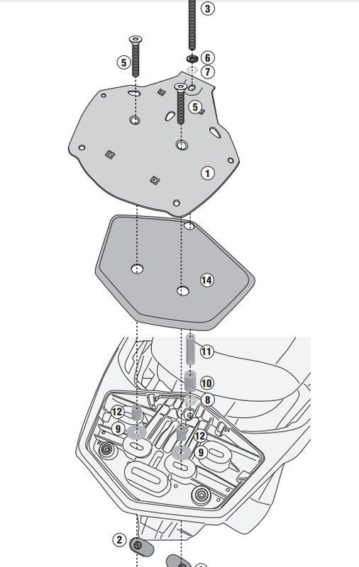 Adaptador parrilla SYM Joyride 300 (22 >)