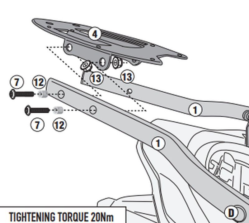 Adaptador parrilla VOGE SR4 350 (22 > 23)