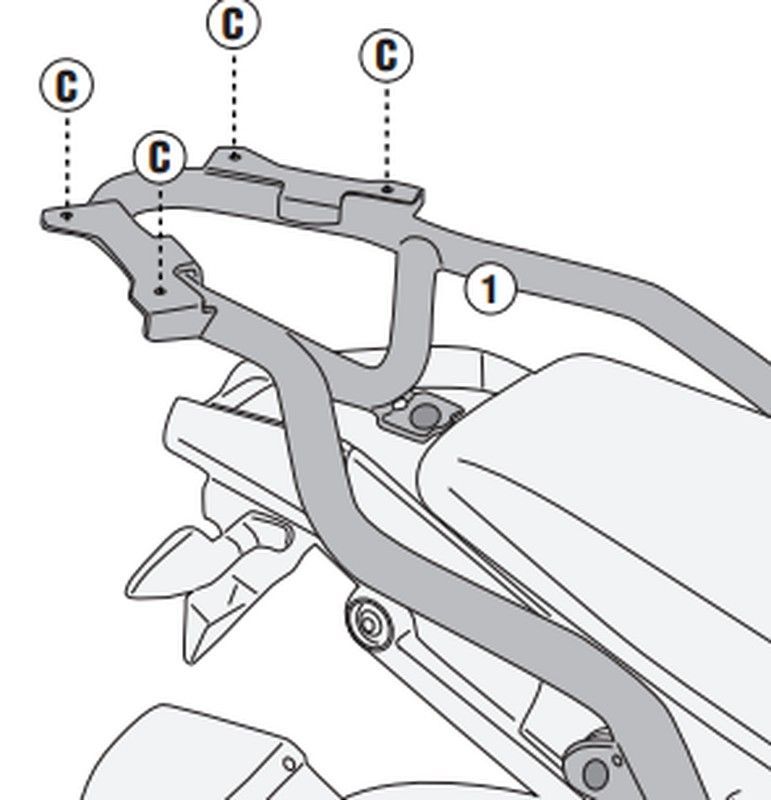 Adaptador posterior Tuareg 660 (21 > 22)  para maleta MONOKEY« o MONOLOCK«