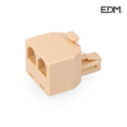 Adaptador telefono salida doble 4 vias retractilado edm