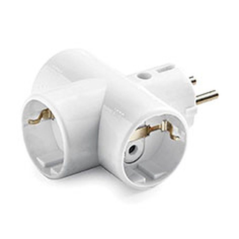 Adaptador Tripl.Schuko Bl 16A 250V