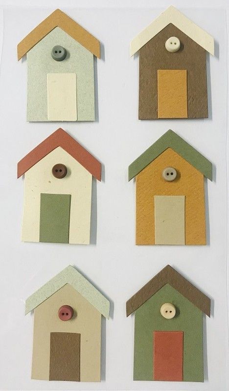 Adhesivo decorativo Casitas marrones - UE