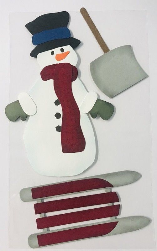 Adhesivo decorativo Muñeco de Nieve y Trineo - UE