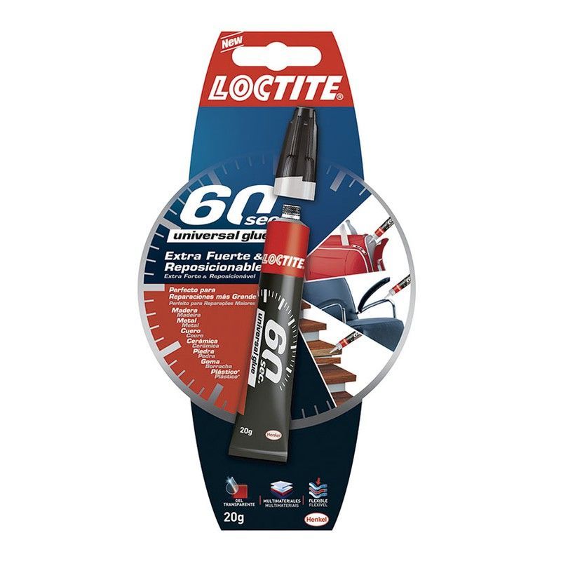 Adhesivo instantáneo LOCTITE 60 segundos. Adhesivo Universal Loctite 60 Sec.