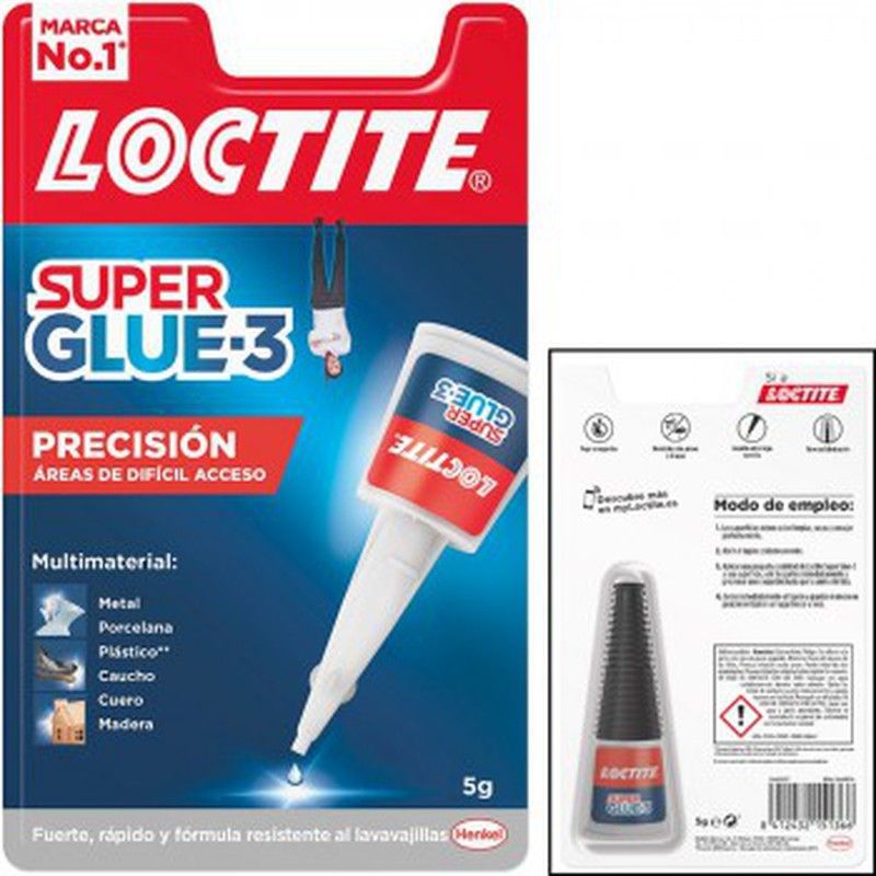 Adhesivo instantáneo loctite "super glue-3" de 5 gr.
