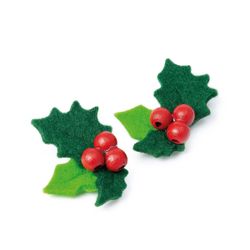 Adorno acebo con adhesivo, min.12