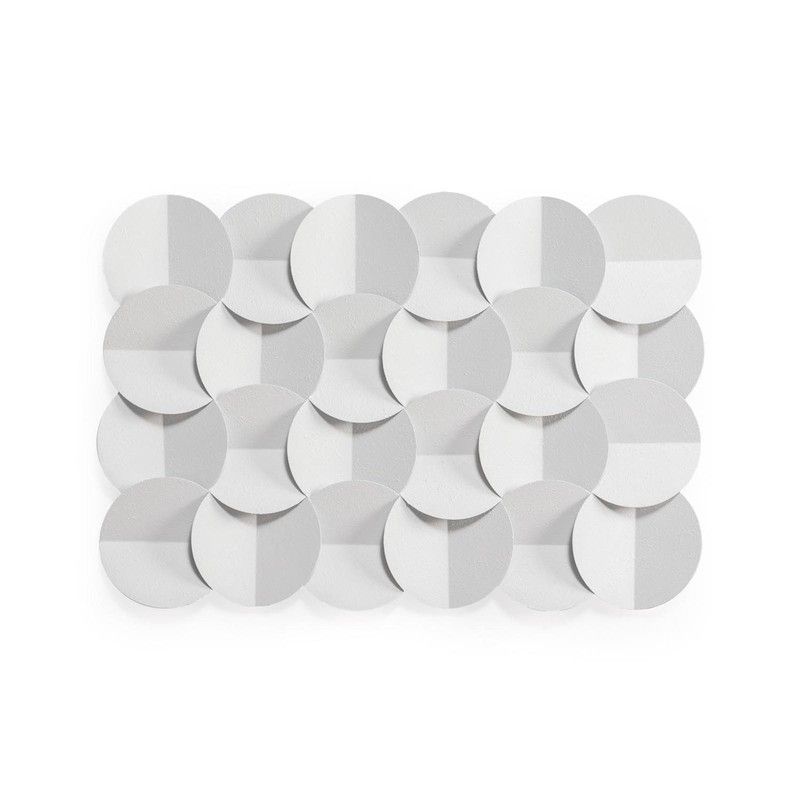 Adorno de pared de hierro blanco, 72 x 3 x 49 cm