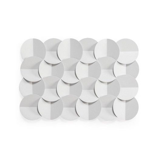 Adorno de pared de hierro blanco, 72 x 3 x 49 cm