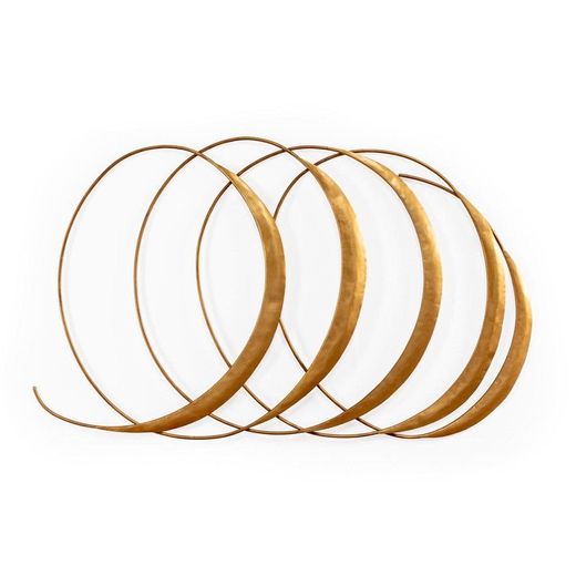 Adorno de pared de hierro dorado, 101 x 3 x 64 cm