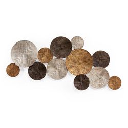 Adorno de pared de hierro multicolor, 128 x 6 x 58 cm