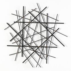 Adorno de pared de hierro negro, 78 x 4 x 79 cm | Varas