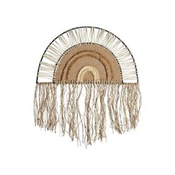 Adorno de Pared WHIL de Yute y Hierro Natural/Beige, 60x2x75 cm.