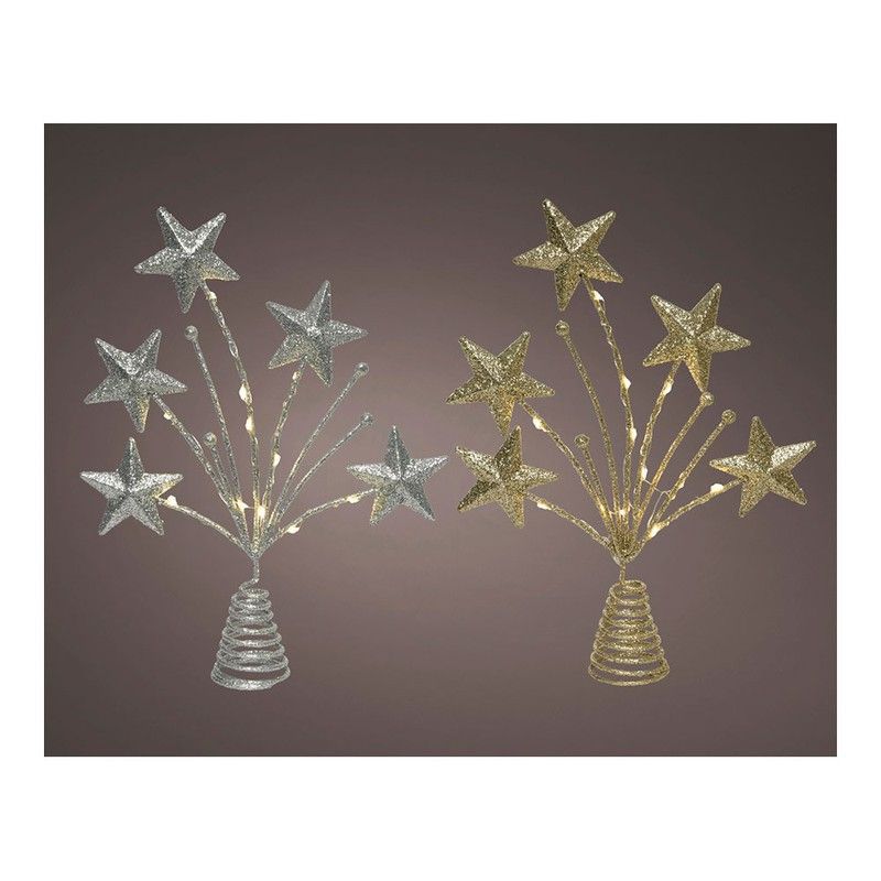 Adorno Para Copa Árbol De Navidad Estrella 5x21x31cm 12 Leds Colores Surtidos
