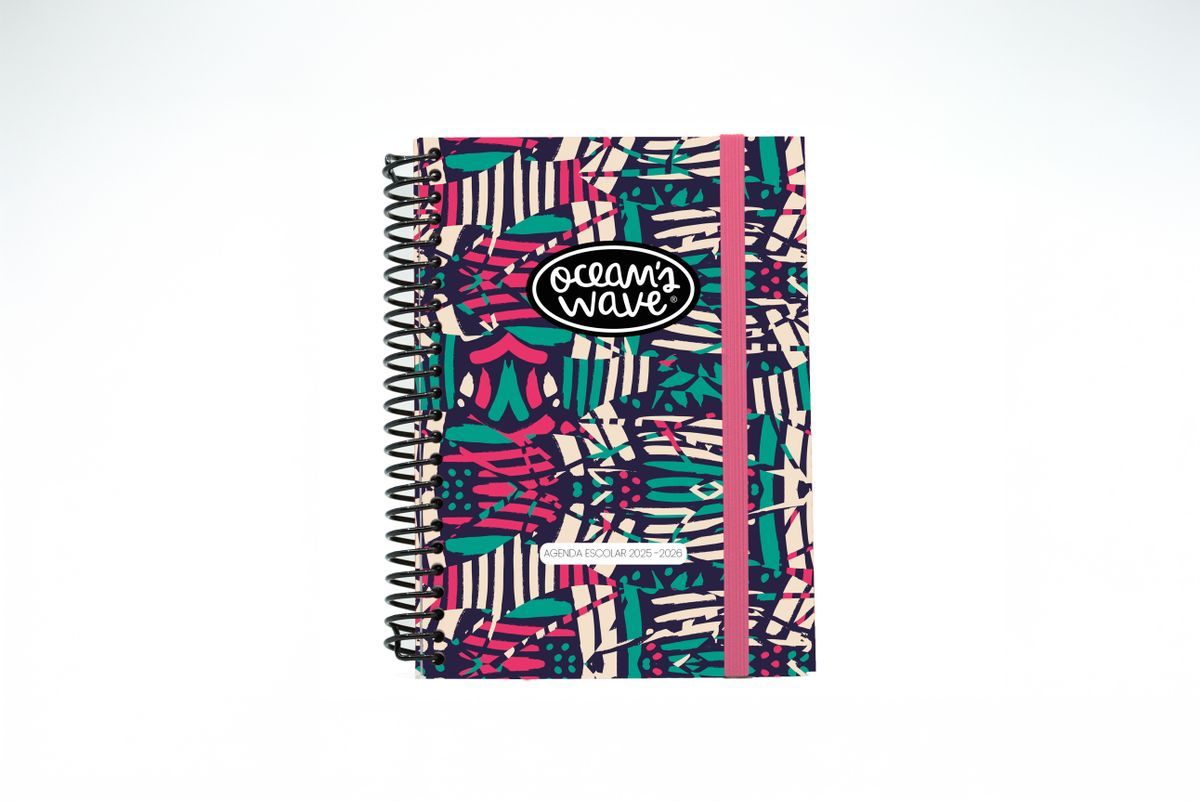Agenda escolar Ocean´s Wave 25-26 A6 Tapa Cartón Día Página Tribal