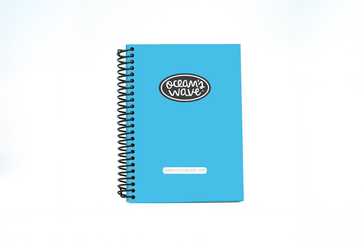 Agenda escolar Ocean´s Wave 25-26 A6 Tapa Polipropileno Día Página Azul neón