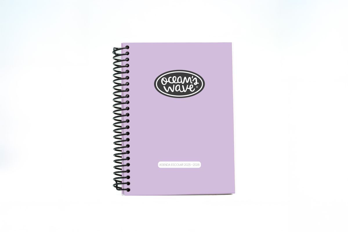 Agenda escolar Ocean´s Wave 25-26 A6 Tapa Polipropileno Día Página Lila pastel
