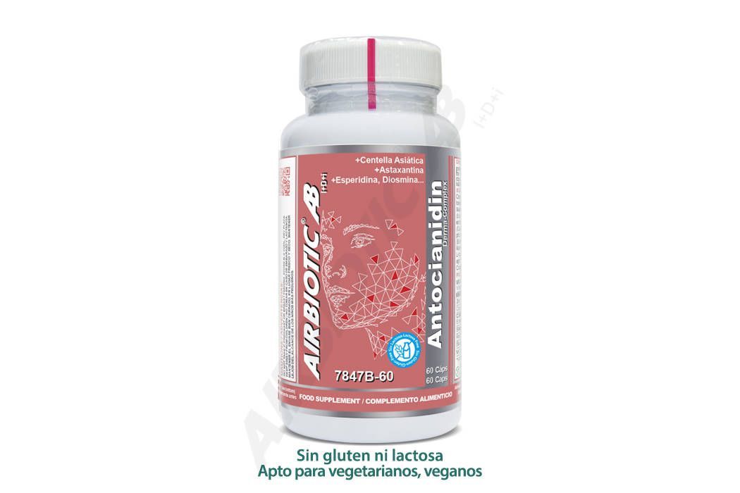 Airbiotic Antocianidin Derma Complex Antioxidante Piel Y Circulación 60 Cápsulas