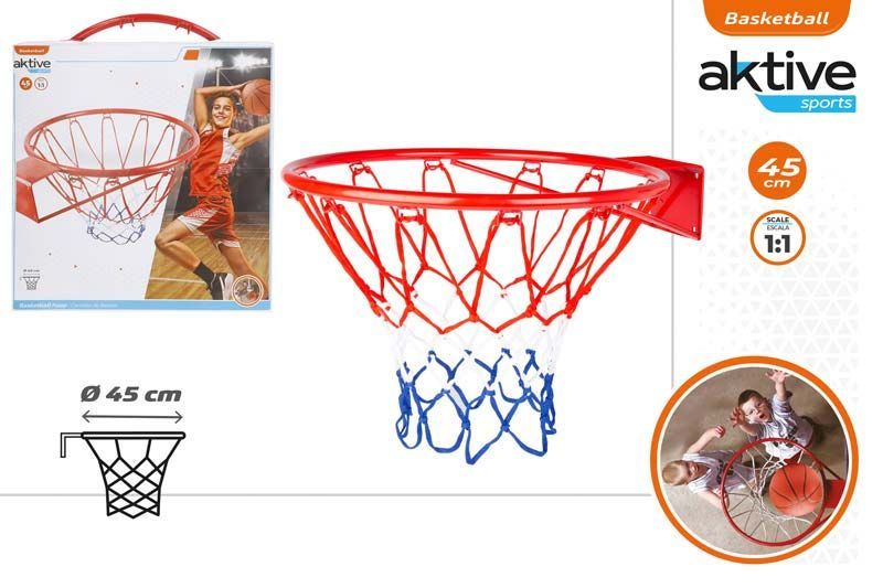AKTIVE Canasta de Baloncesto Pared, 45 cm de diámetro