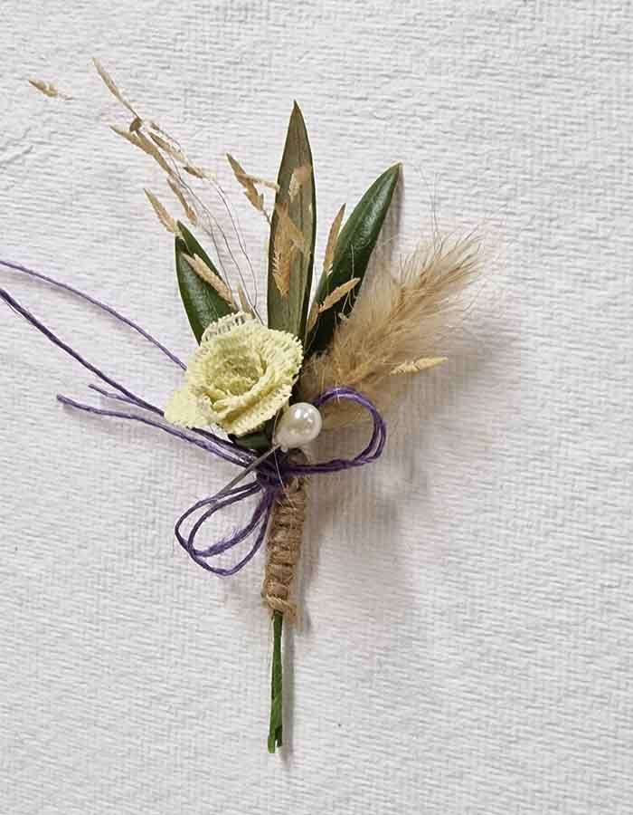 Alfiler de Hojas de Olivo y Flores