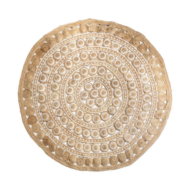 Alfombra de Cáñamo Zulai Beige, Ø250x1cm