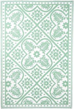 Alfombra de jardín exterior rectangular de color verde