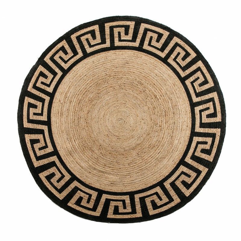 Alfombra de Yute Beige/Negro, 250x1x250cm