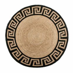 Alfombra de Yute Beige/Negro, 250x1x250cm