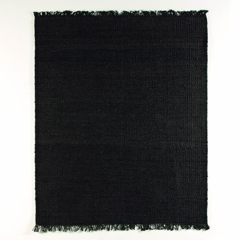 Alfombra de yute negro, 200x1x250 cm