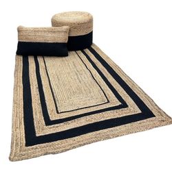 Alfombra de yute rectangular 80 X150 cm