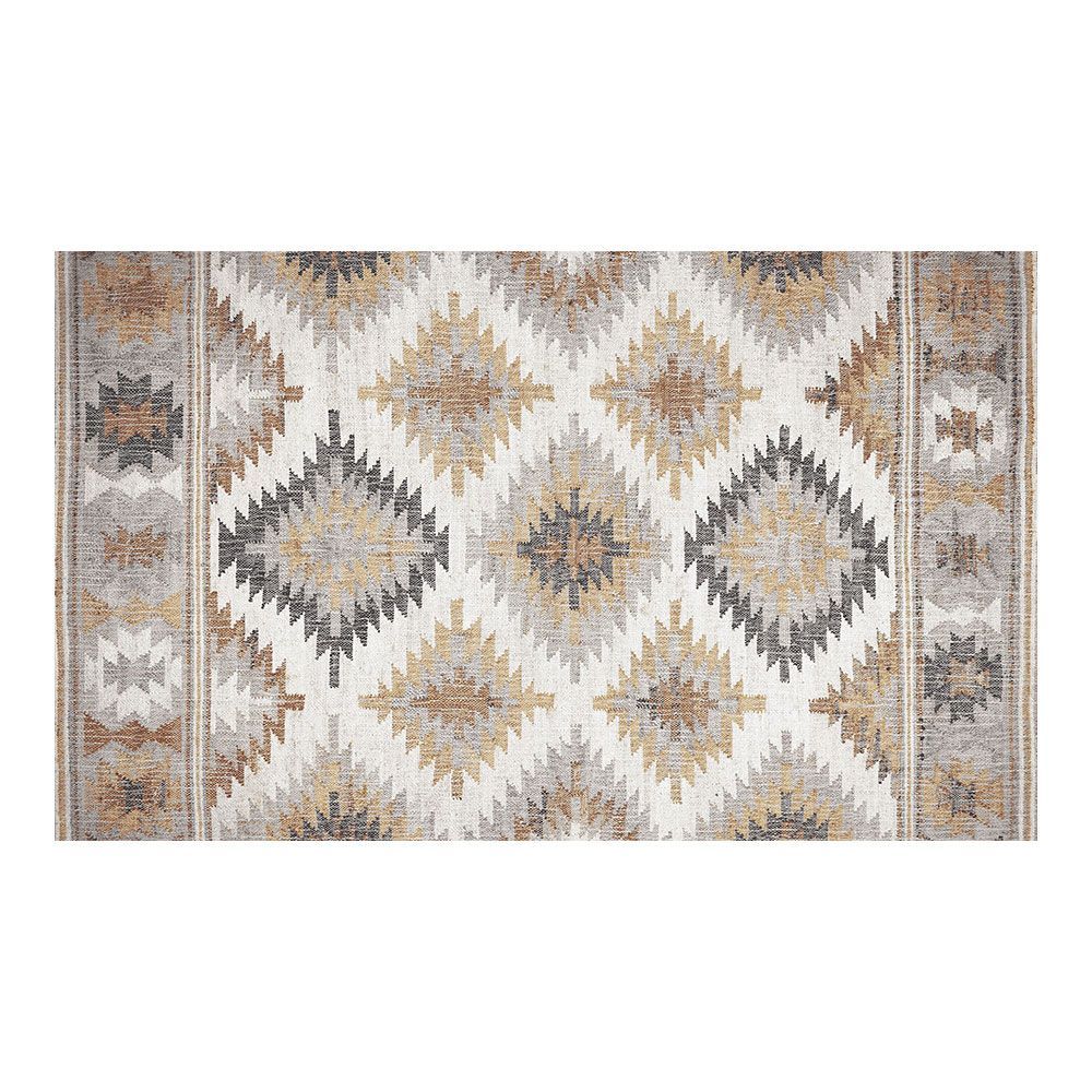 Alfombra Vinílica Estampada Kilim Grises 45 X 75 Cm
