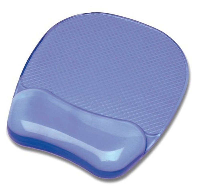 Alfombrilla con reposamuñecas gel crystal. Azul